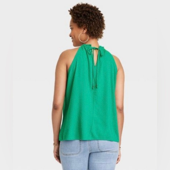 NWT Knox Rose™ Women's Woven Halter Tank Top Green Size Large - Picture 2 of 4